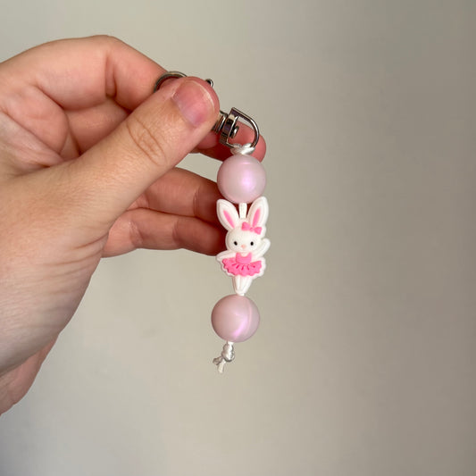 Pink bunny zipper pull