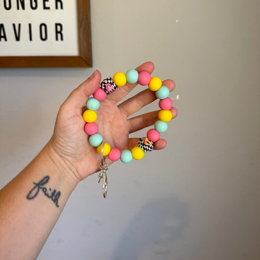 Smiley checker jumbo wristlet